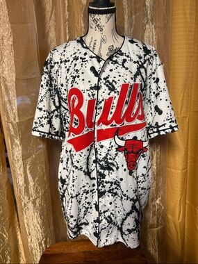 NBA Black and White Splatter Shirt with Subtle Pink Accents